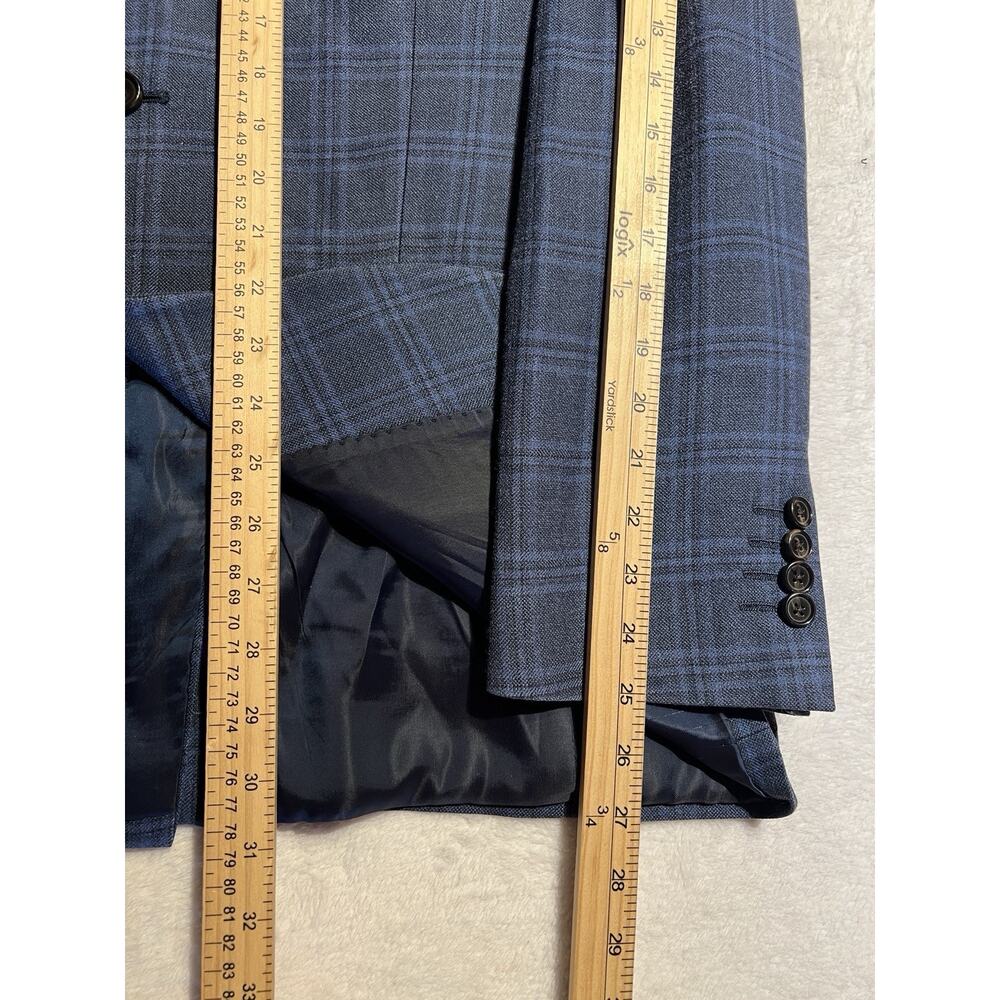 Ralph Lauren RRL 44R Blue Plaid Casual Wool Silk Designer Blazer Sport Coat - Picture 13 of 14